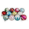 12ct Frosted and Glittered Shiny Multi Color Christmas Ball Ornaments 2.5&quot; (65mm) Image 2