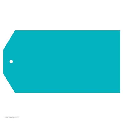 12PC Classic Tags Solid Blank Aqua, 16-Pack Image 1