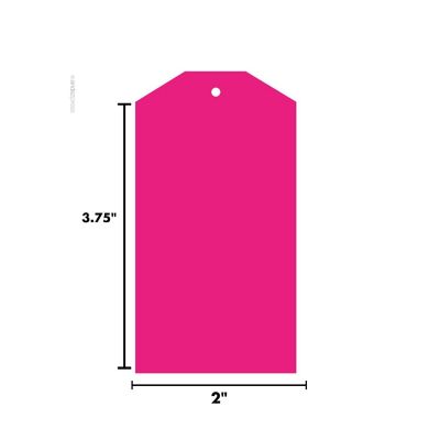12PC Classic Tags Solid Blank Fuchsia Image 2