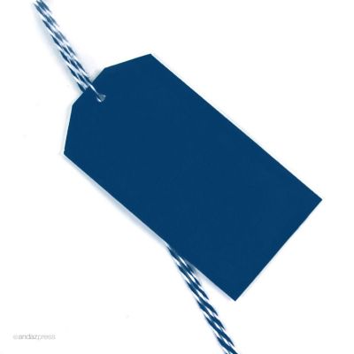 12PC Classic Tags Solid Blank Navy Blue Image 1