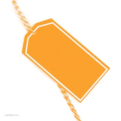 12PC Classic Tags Solid Blank Orange Image 1