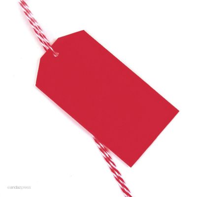 12PC Classic Tags Solid Blank Red Image 1