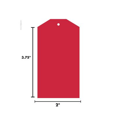 12PC Classic Tags Solid Blank Red Image 2