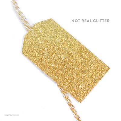 12PC Classic Tags Solid  Gold Glitter Image 1
