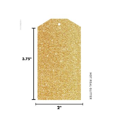 12PC Classic Tags Solid  Gold Glitter Image 2