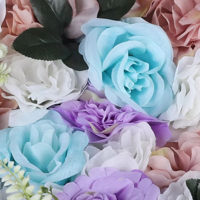 12Pcs Artificial Flower Wall Panel Backdrop Wedding Party Background Venue Decor Image 2