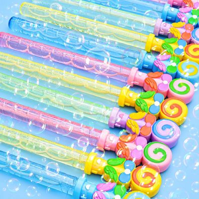 12PCS Assorted Colors Macaron Lollipop Bubble Maker Wands for Kids Birthday Favor Image 3