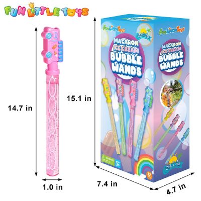 12PCS Assorted Macaron Ice Cream Truck Bubble Wands for Kids Birthday Gifts Party Favors Image 1