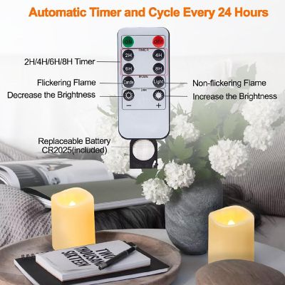12Pcs Flameless Votive Candles with Remote Timer Image 2