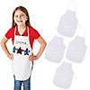 13 1/4" x 19" DIY Kids White Canvas Aprons with Ties - 4 Pc. Image 1