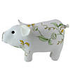 13.25" White  Soft Green and Yellow Floral Pig Spring Tabletop Decoration Image 1
