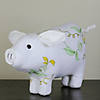 13.25" White  Soft Green and Yellow Floral Pig Spring Tabletop Decoration Image 2