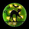 13.75" Lighted Black Cat Halloween Window Silhouette Image 2