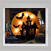 13.75" Lighted Haunted House Halloween Window Silhouette Image 1