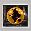 13.75" Lighted Witch on Broomstick Halloween Window Silhouette Image 1