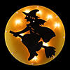 13.75" Lighted Witch on Broomstick Halloween Window Silhouette Image 2