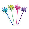 13" Bright Blue, Green, Pink & Purple Plastic Pinwheels - 36 Pc. Image 1