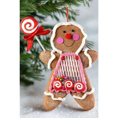 13" Pink Gingerbread Ornament Image 2