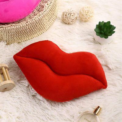13" Plush Red Lips Image 1