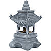 13" Solar Powered LED Lighted Pagoda Outdoor Garden Statue Image 4