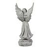 13" Weathered Gray Serene Angel with Dove Outdoor Garden Statue Image 2