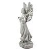 13" Weathered Gray Serene Angel with Dove Outdoor Garden Statue Image 3