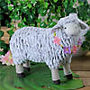 13" White and Brown Plush Standing Sheep Spring Easter Figure Image 1