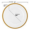 13" White with Gold Rim Round Disposable Plastic Charger Plates (25 Plates) Image 2
