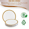 13" White with Gold Rim Round Disposable Plastic Charger Plates (25 Plates) Image 3