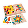 13" x 8" Melissa & Doug<sup>&#174;</sup> Pattern Blocks & Boards Wood Puzzles - 10 Pc. Image 1