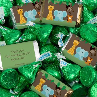 131 Pcs Jungle Safari Baby Shower Candy Party Favors Miniatures & Green Kisses (1.65 lbs, Approx. 131 Pcs) Image 1