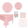 139 Pc. Pink Bow Party Disposable Tableware Kit for 24 Guests Image 1