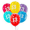 13th Birthday Sparkle 11" Latex Balloon Assortment - 6 Pc. Image 1