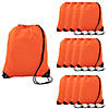 14 1/2" x 18" Large Orange Drawstring Bags - 12 Pc. Image 1