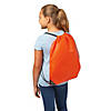 14 1/2" x 18" Large Orange Drawstring Bags - 12 Pc. Image 2