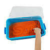 14 3/4" x 10" Blue Plastic Sand Play & Storage Tray with Lid Image 2