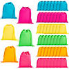 14 3/4" x 17 1/4" Bulk 72 Pc. Neon Canvas Drawstring Bags Image 1