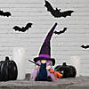 14" Black and Purple Halloween Witch Gnome with Broom Image 1