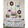 14" Candy World Paper Hanging Paper Fans - 6 Pc. Image 1