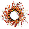 14" Orange and Red Berry Artifical Fall Harvest Twig Wreath  14-Inch  Unlit Image 1