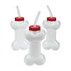 14 oz. Dog Bone Reusable BPA-Free Plastic Cups with Lids &  Straws - 12 Ct. Image 1