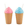 14 oz. Ice Cream-Shaped Reusable BPA-Free Plastic Cups with Lids & Straws - 12 Ct. Image 1