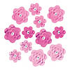 14" Pink Paper Flowers Party Decor - 12 Pc. Image 1