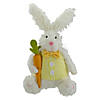 14" Plush White Easter Bunny Rabbit Holding a Carrot Image 1