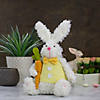 14" Plush White Easter Bunny Rabbit Holding a Carrot Image 1