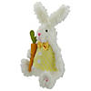 14" Plush White Easter Bunny Rabbit Holding a Carrot Image 3