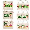 14" x 13" Medium Luau Summer Fun Canvas Tote Bags - 6 Pc. Image 1