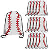 14" x 18" Large Baseball Polyester Drawstring Bags - 12 Pc. Image 1