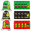 14" x 18" Large Dr. Seuss&#8482; The Grinch Nylon Drawstring Bags - 12 Pc. Image 1