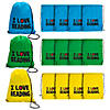 14" x 18" Large I Love Reading Nonwoven Drawstring Bags - 12 Pc. Image 1